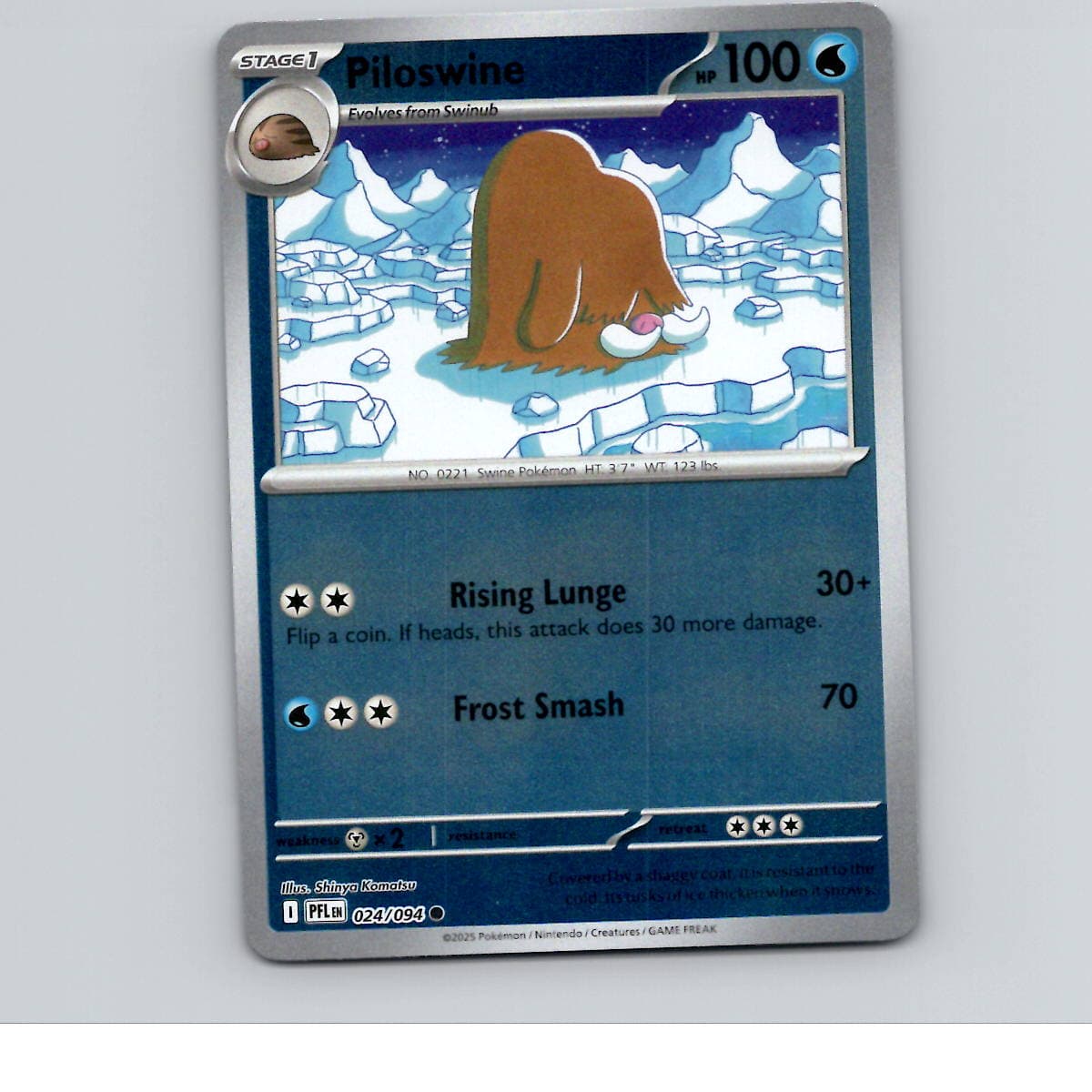 Piloswine - 024/094 - PFL - Common/ Reverse Holo - NM