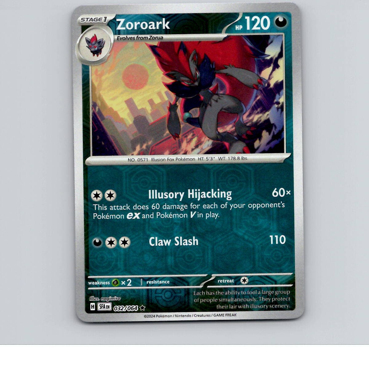 Zoroark - 032/064 - SFA - Rare/ Reverse Holo - NM