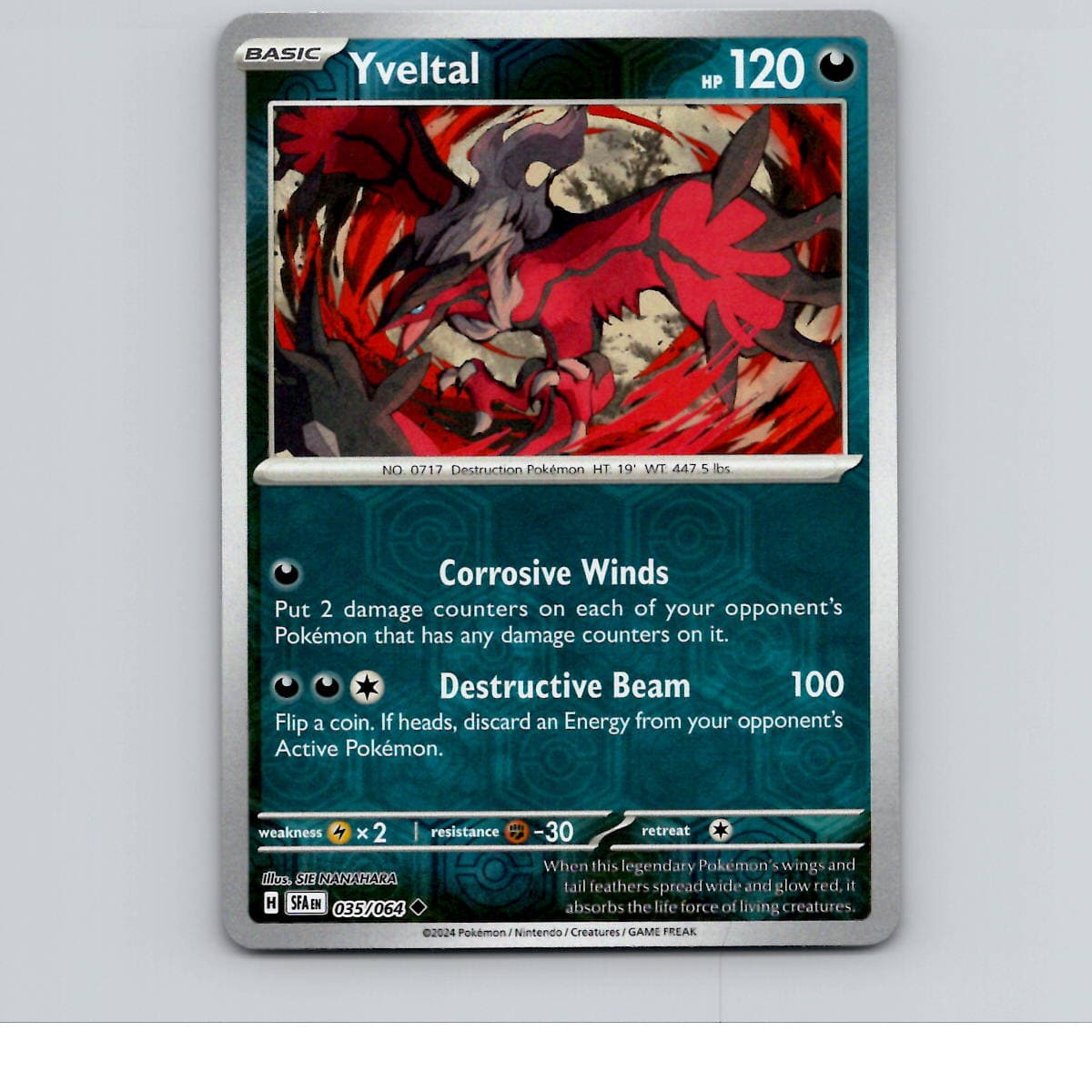 Yveltal - 035/064 - SFA - Uncommon/ Reverse Holo - NM