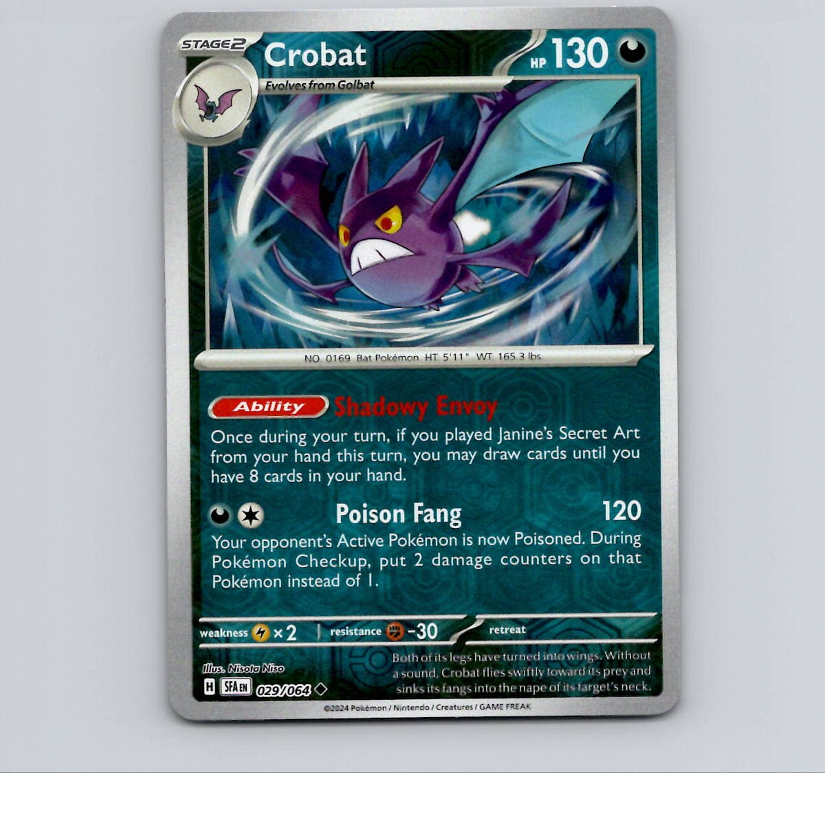 Crobat - 029/064 - SFA - Uncommon/ Reverse Holo - NM