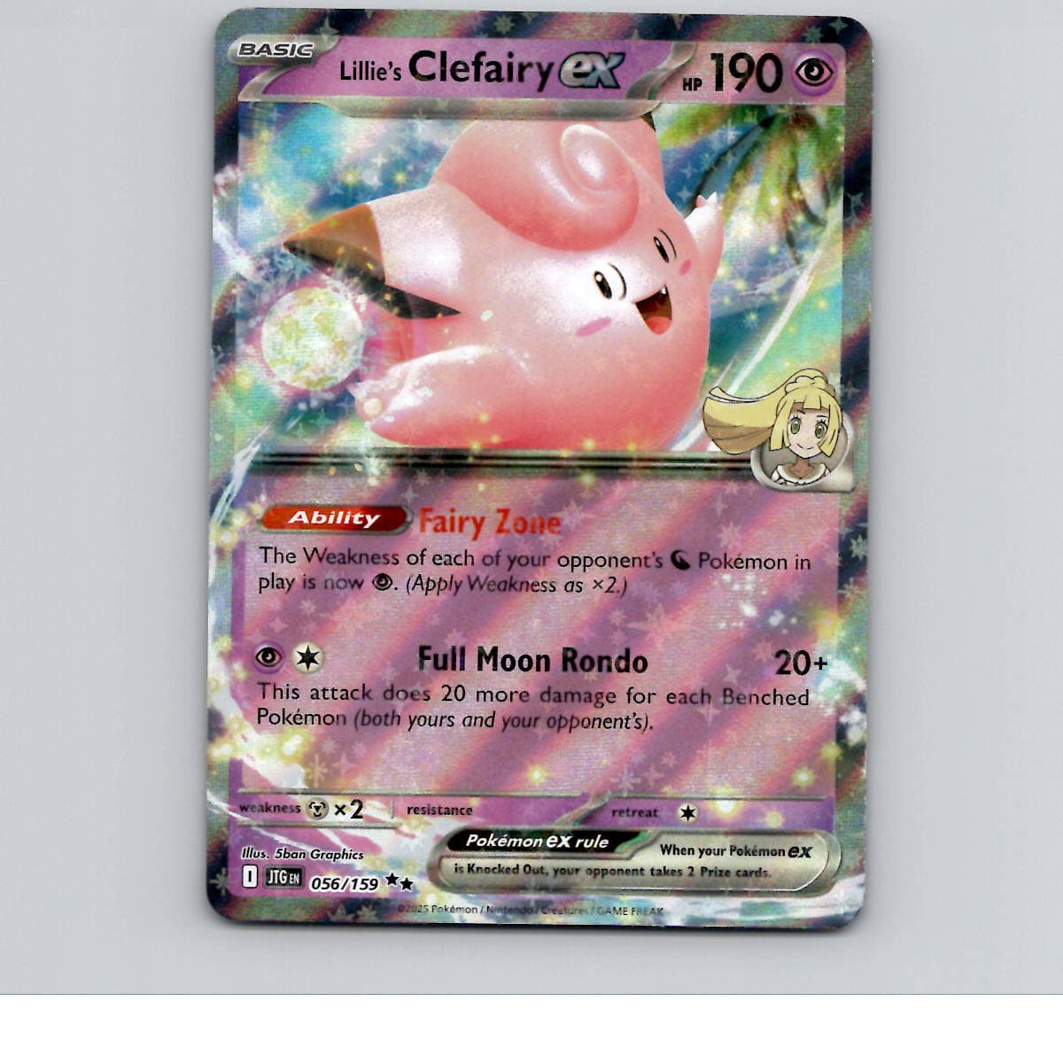 Lillie's Clefairy ex Holofoil SV09: Journey Together 056/159 NM