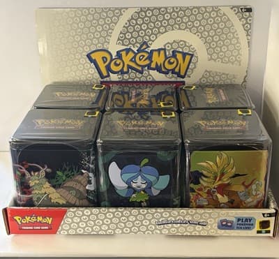 Pokémon TCG Stacking Tin 2025 Full Display Case 6 Tins New/ Factory Sealed
