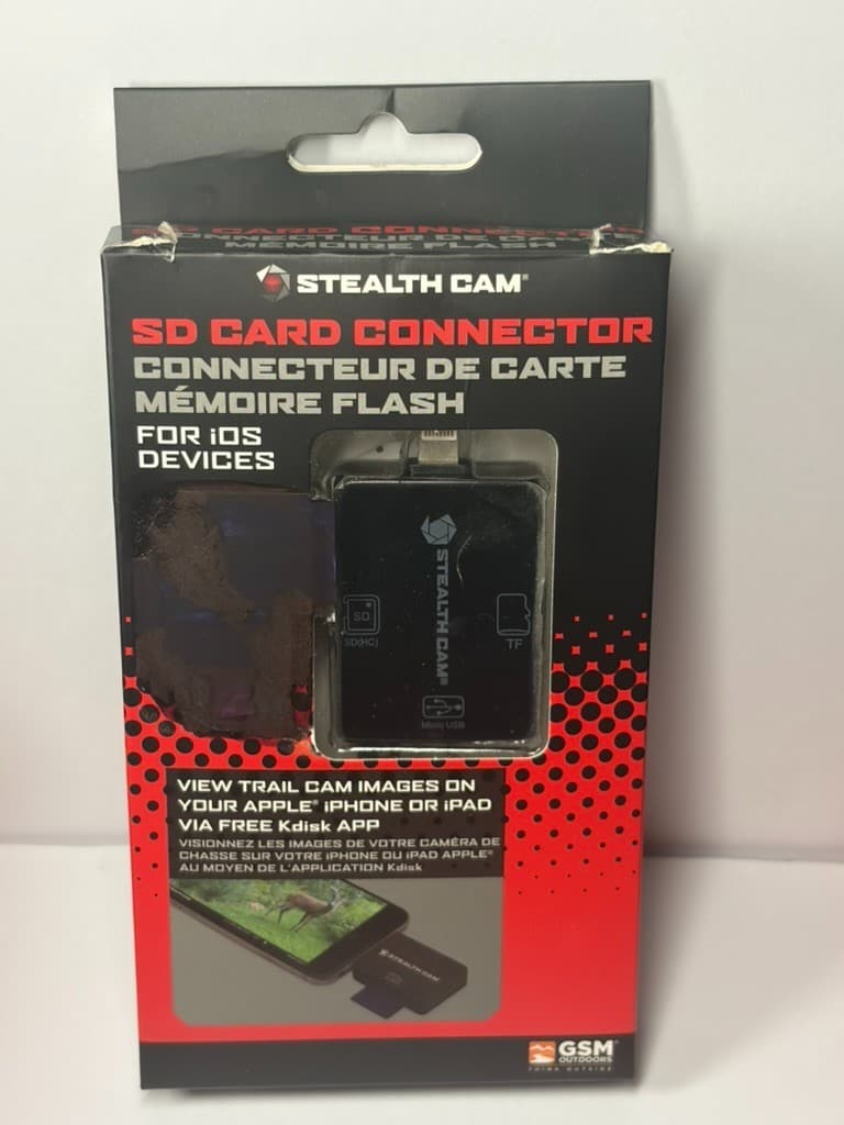 Stealth Cam SD Card Reader for iPhone iPad - Lightning SD TF Adapter New/Factory