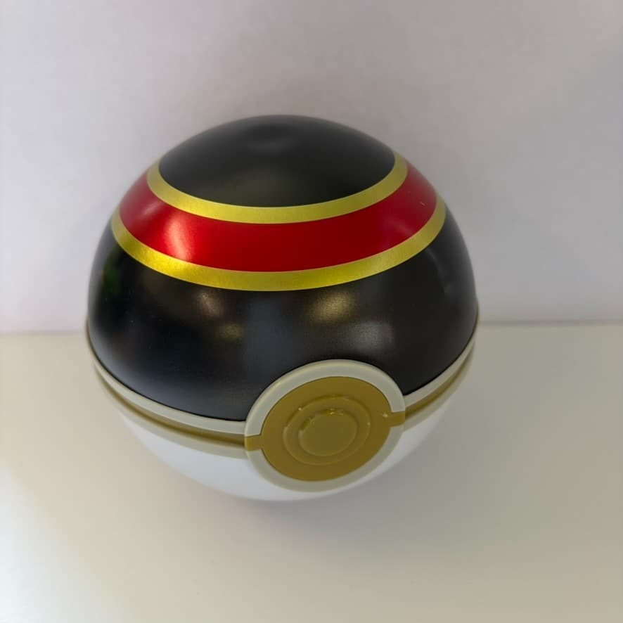 Pokémon Ultra Ball Tin - Empty Black Yellow Display Storage Collector /Used