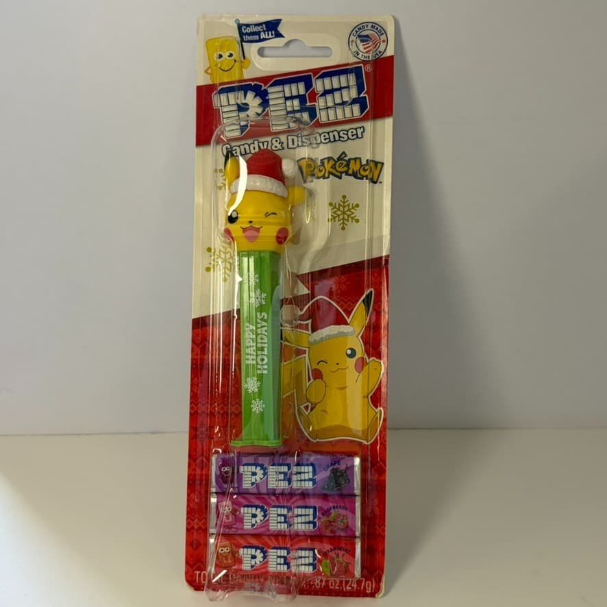 Pokemon PEZ Dispenser Holiday Pikachu Christmas Candy New Sealed Collectible