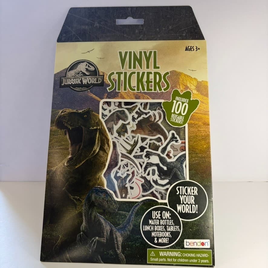 Jurassic World Vinyl Stickers 100 Pack Bendon New/Factory Sealed