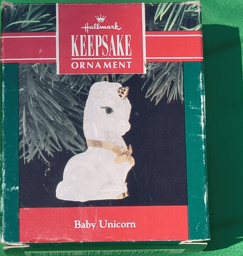 Hallmark Keepsake Ornament Baby Unicorn Porcelain Christmas 1990