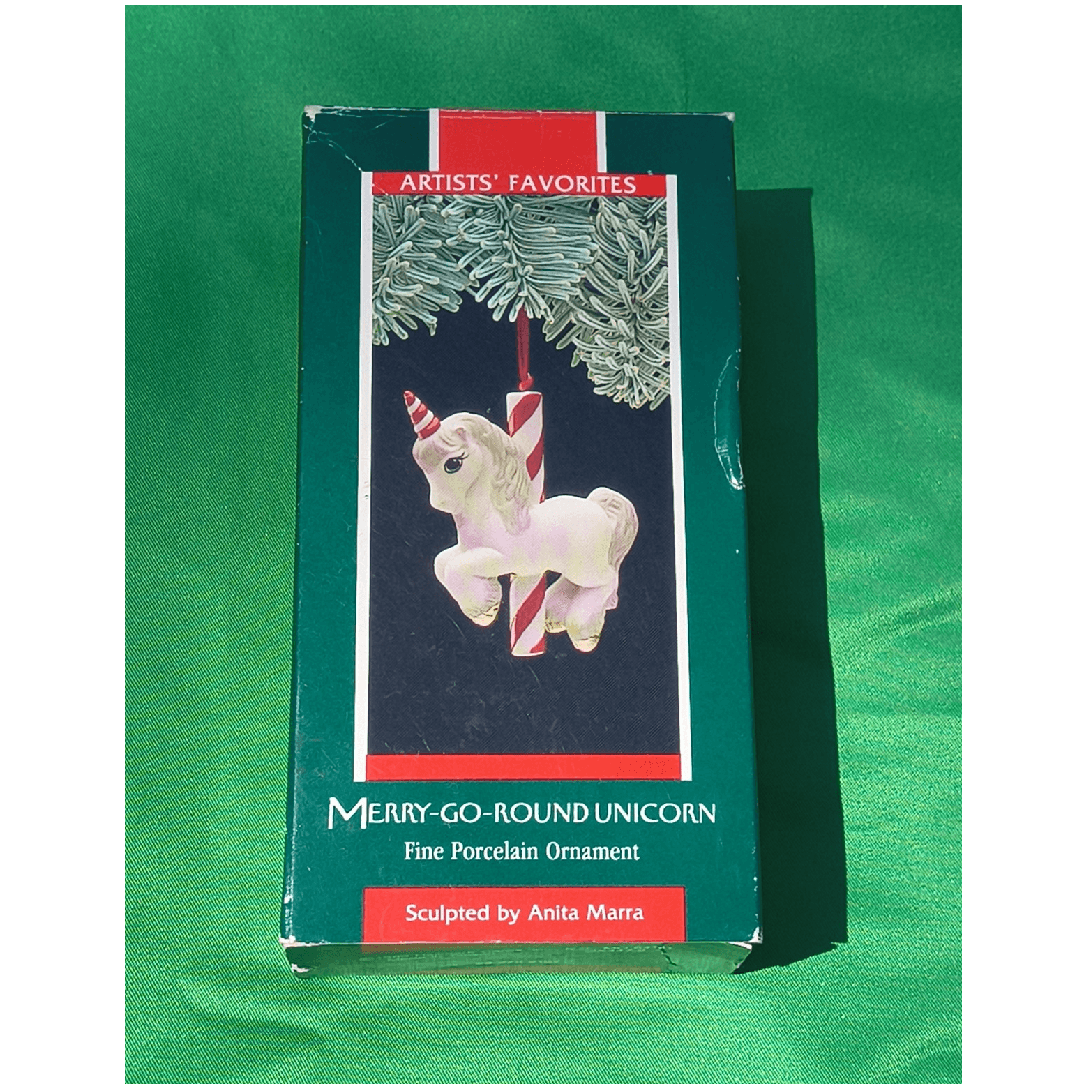 Hallmark Merry-Go-Round Unicorn Porcelain Ornament Anita Marra 1989