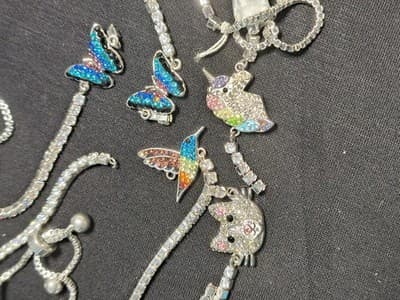 SUCCULCT Multicolor Crystal Animal & Insect Theme Bracelet Jewelry Set broken