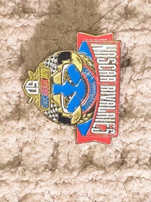 NASCAR 50th Anniversary Collectible Pin Gold Blue Red Black Auto Racing