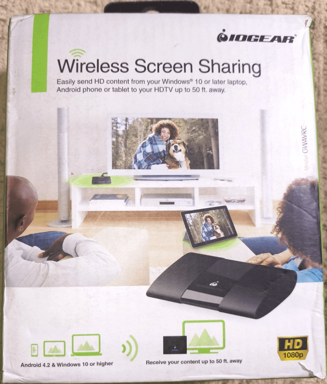 IOGEAR GWAVRC Wireless HDMI Screen Sharing AV Receiver 1080p Black