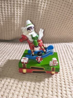 Handmade Wooden Music Box Rocking Horse Toy Soldier Holiday Wind-Up