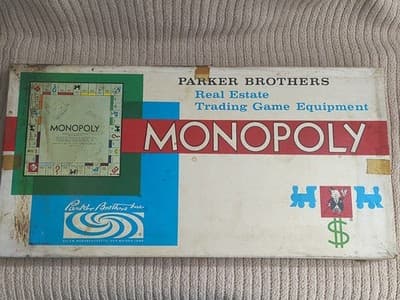 Parker Brothers Monopoly Vintage Board Game Finance Theme 2 Players Ages 8-17+