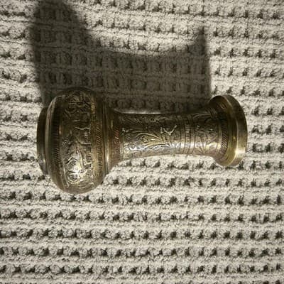 Brass Vase Gold Engraved Design India Decorative Collectible