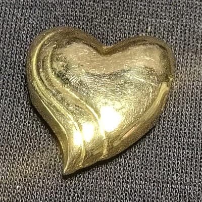 Gold Metal Heart Shaped Brooch Pin