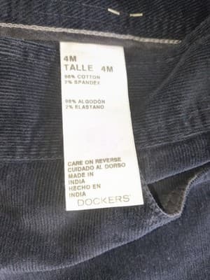 Dockers Women's Navy Blue Corduroy Bootcut Pants Button Accent Pockets