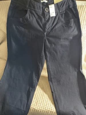 Dockers Women's Black Cotton Spandex Pants Button Zip Flat Front Solid