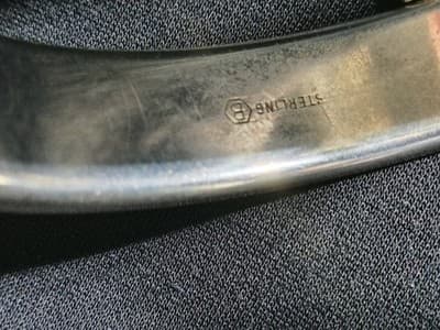 B Sterling Silver 925 Engraved Bangle Bracelet Box Clasp Safety Chain Signed