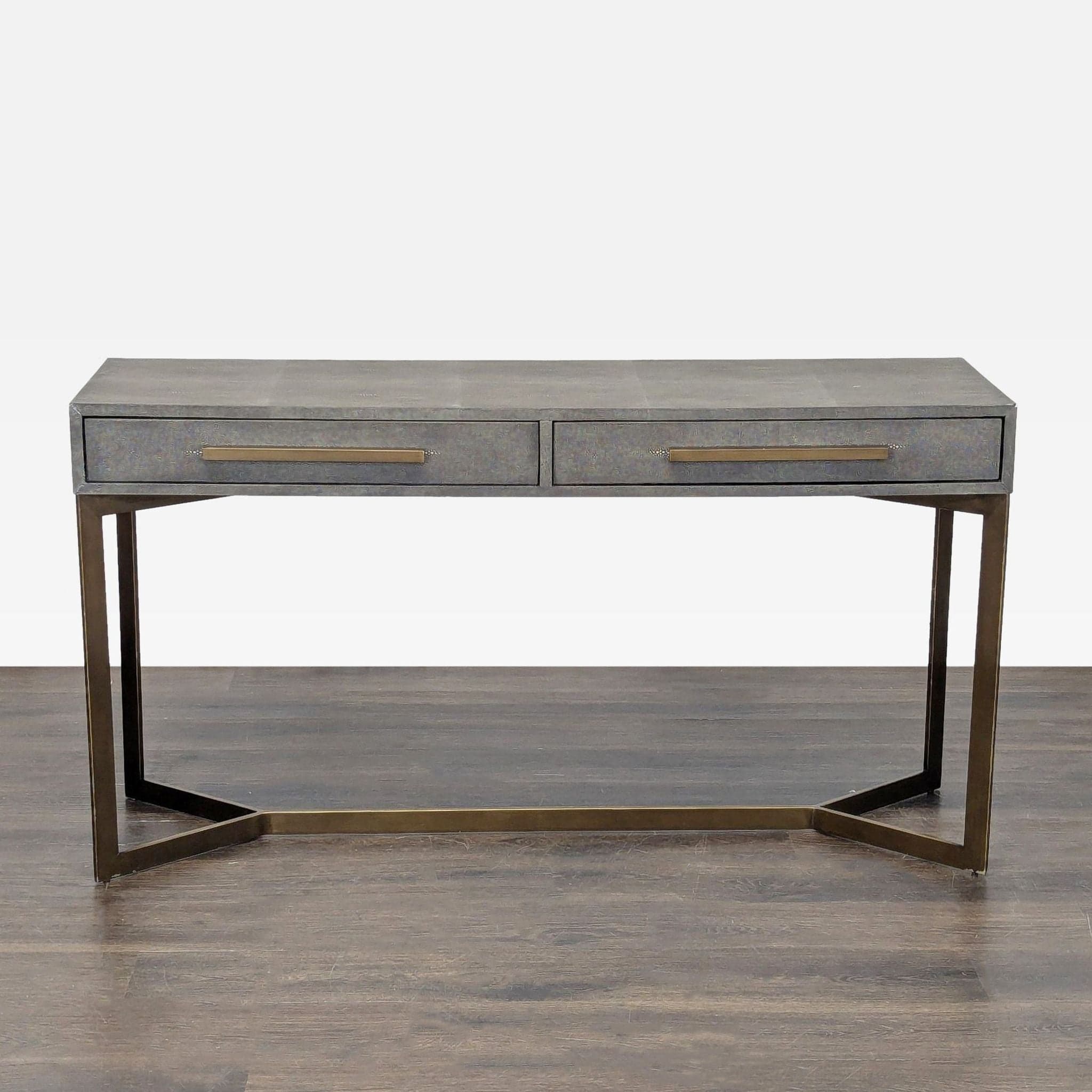 Crate & Barrel Faux Shagreen Console Table