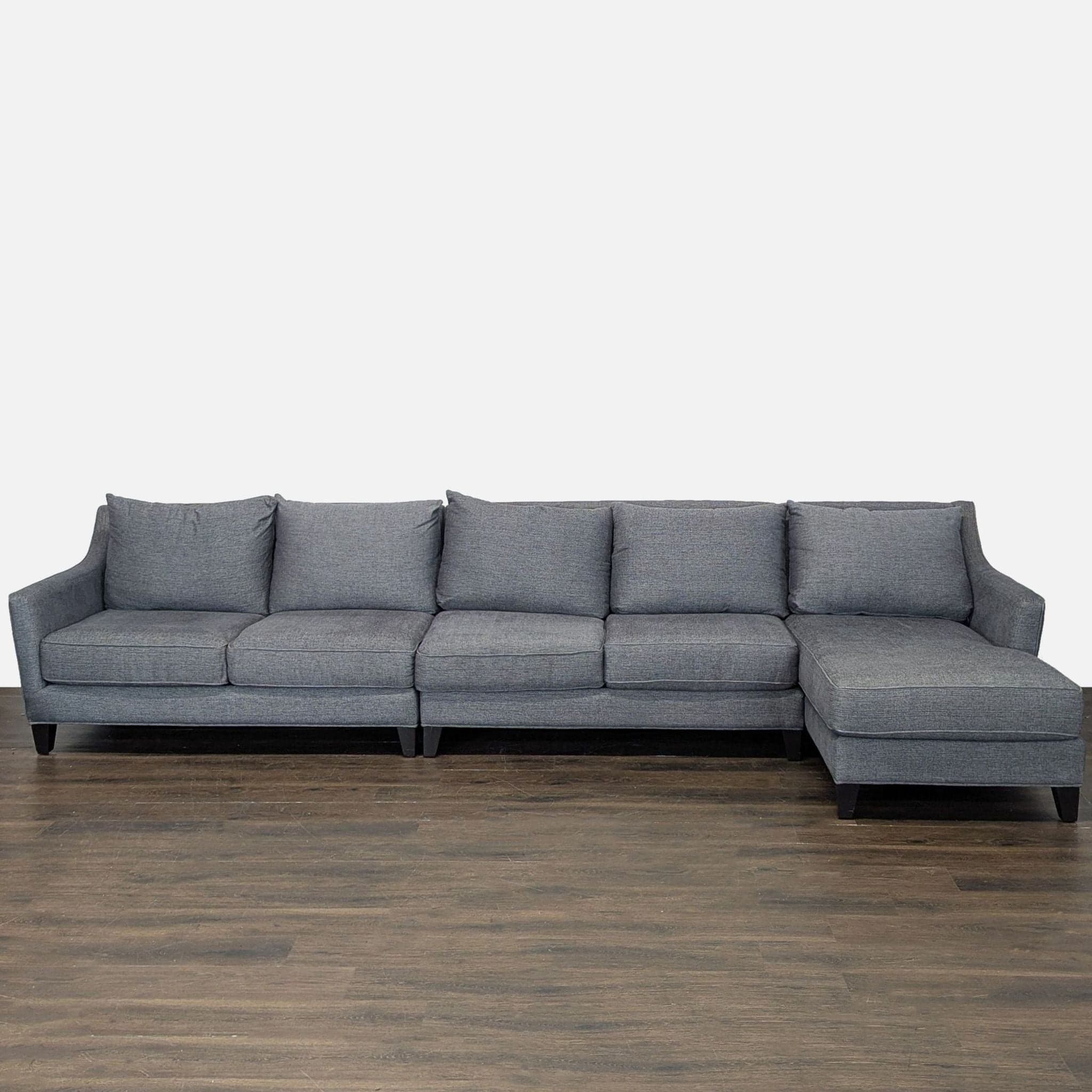 Modern Gray 5-Seat Sectional Sofa with Chaise Lounge