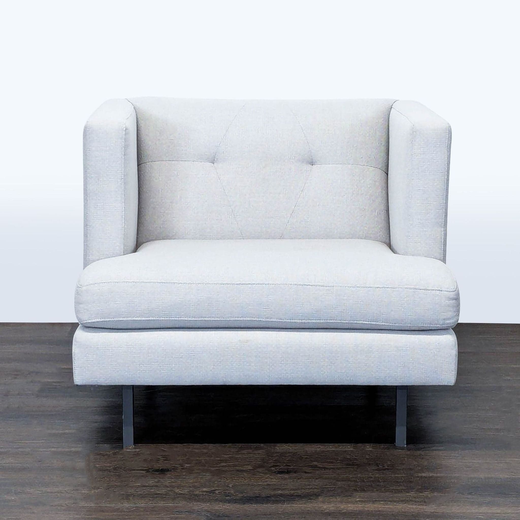 CB2 Avec Modern Light Gray Lounge Chair with Metal Legs