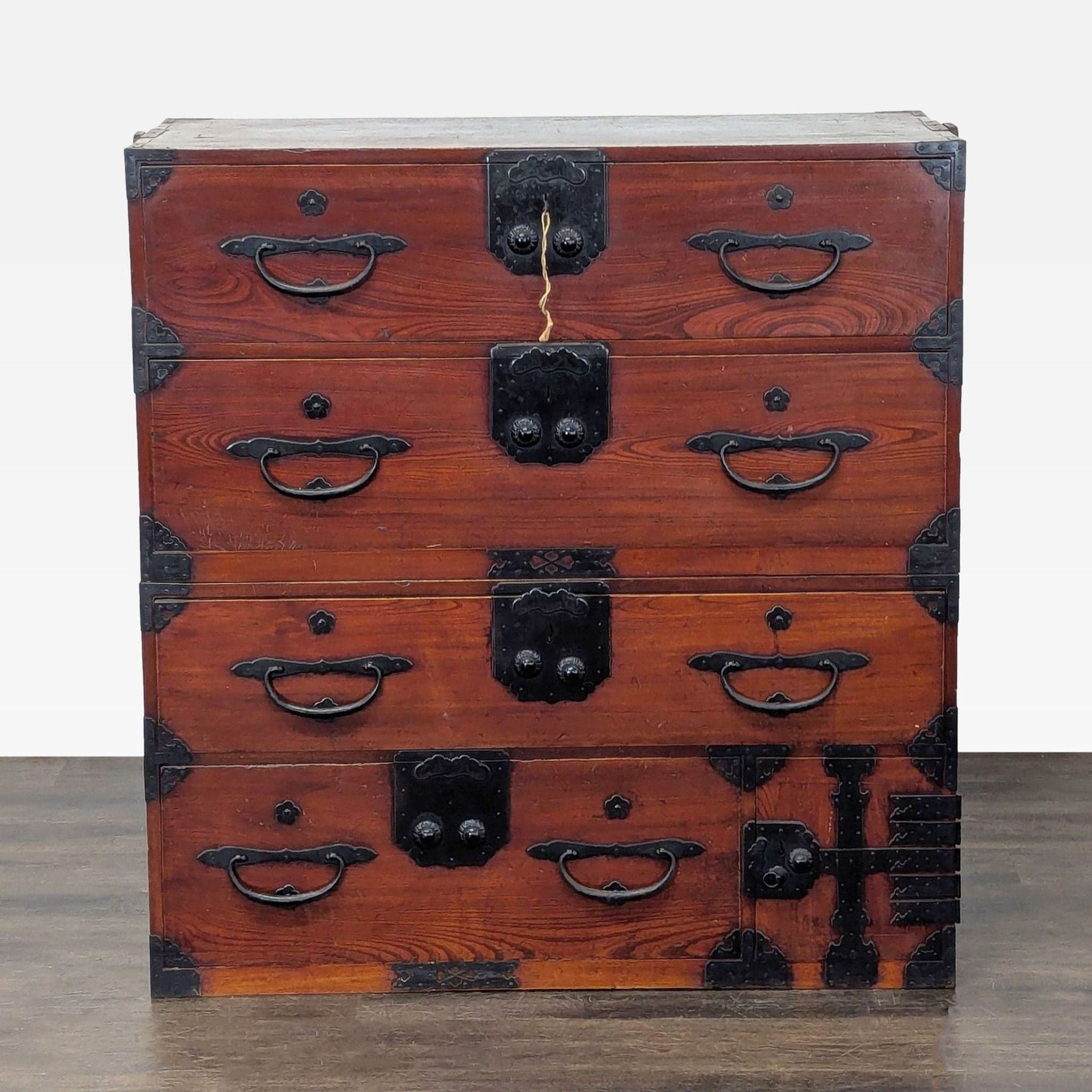 Japanese Nihonmatsu/Tansu Chest – Wooden Dresser with Iron Hardware