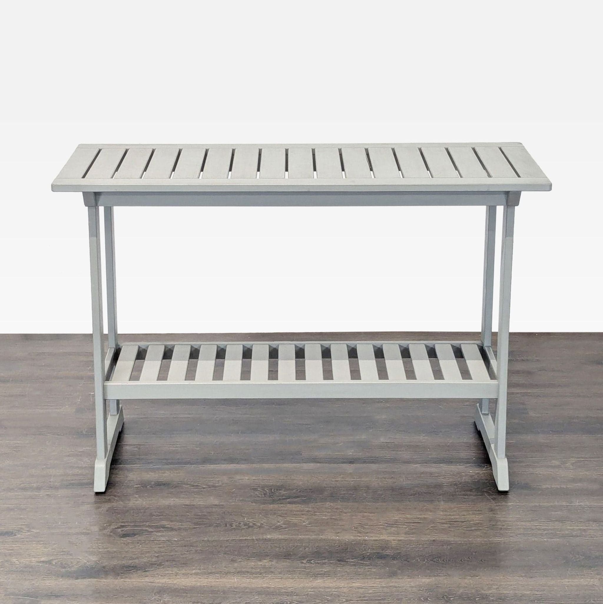 Ikea Bondholmen Gray Slatted Outdoor Console Table with Lower Shelf