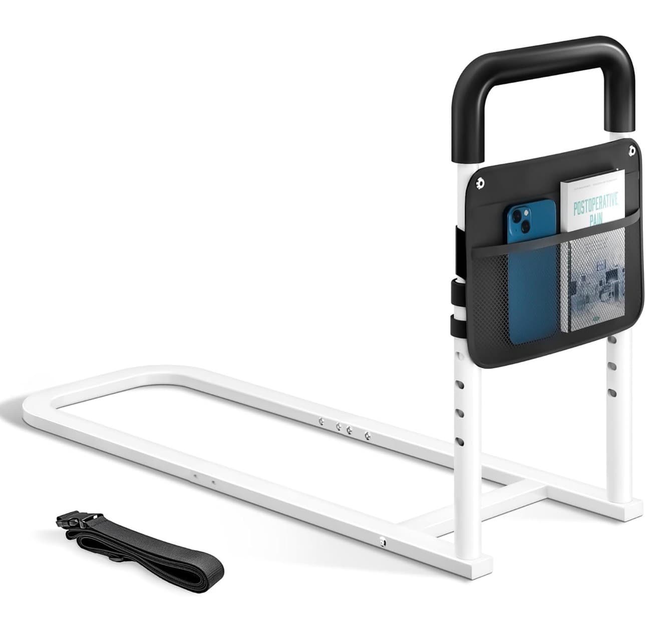 Adjustable Bed Rail with Storage Pocket