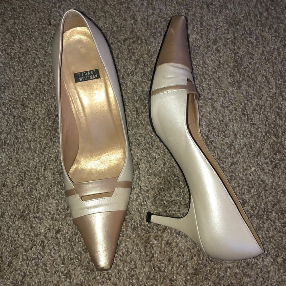 Stuart Weitzman metallic Peacenik Pumps