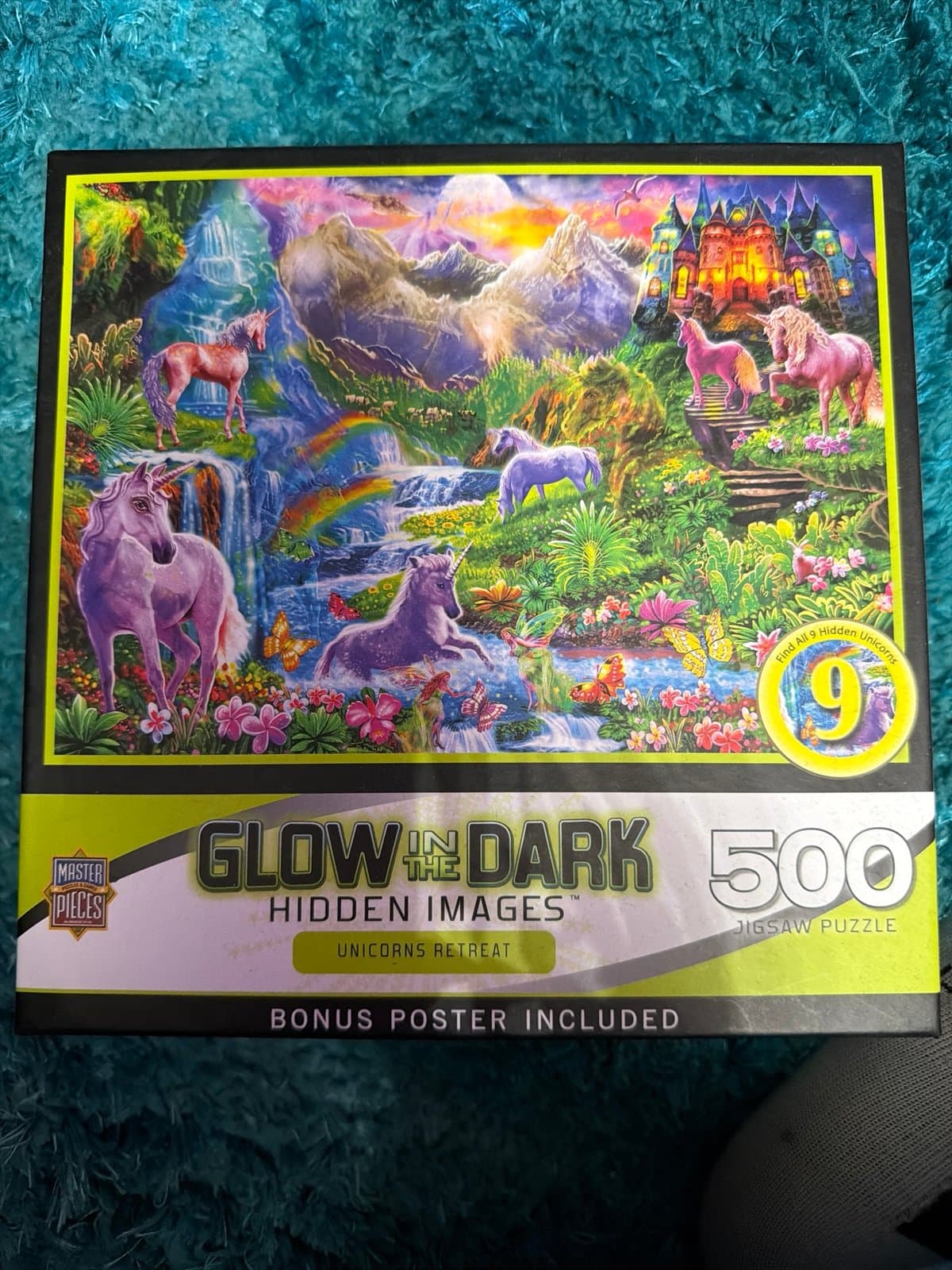 Glow in the dark puzzle with hidden images
