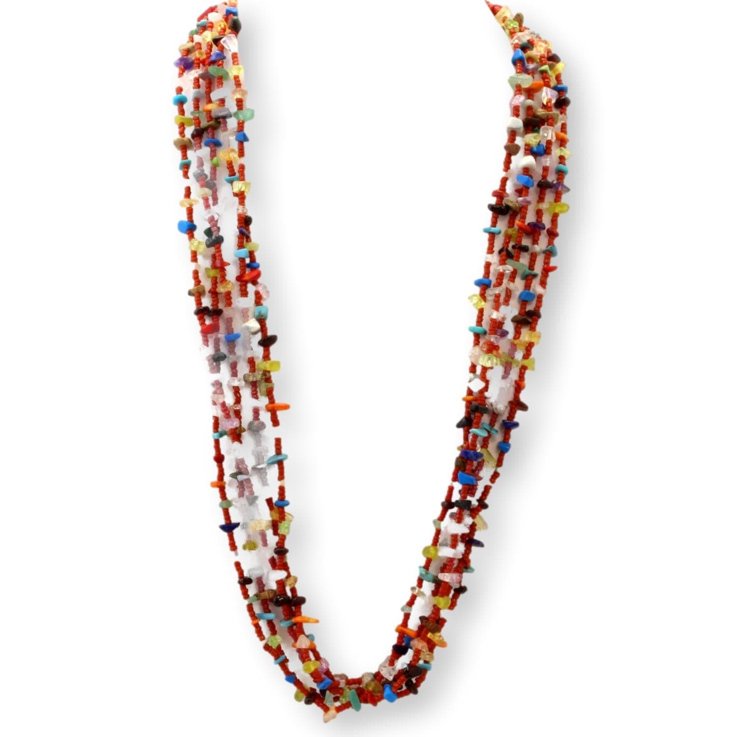 Vintage Santo Domingo Pueblo Multi-Strand Heishi Necklace & Earring Set - 28 in