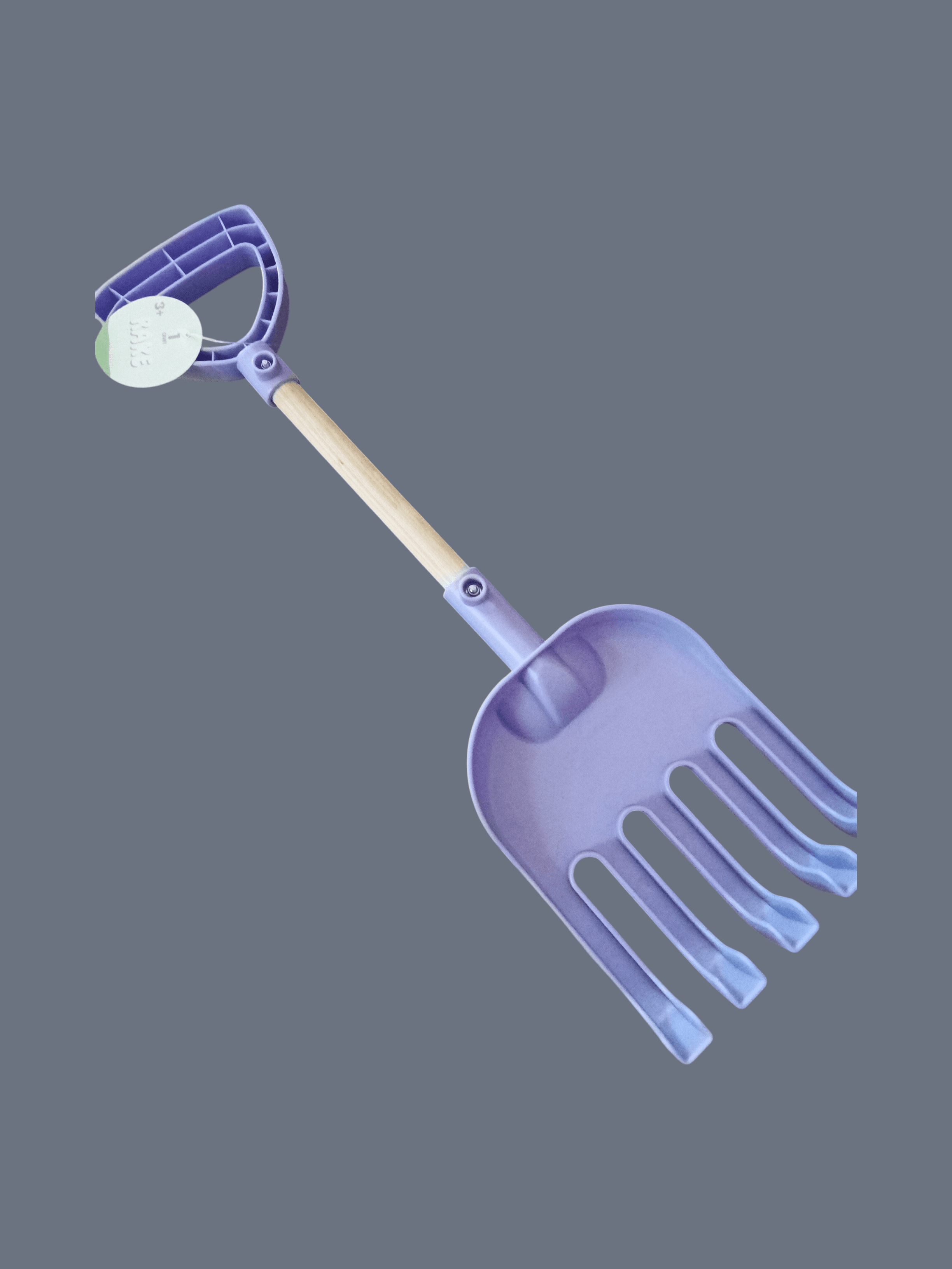 Purple Children's Toy Shovel with Wooden Handle