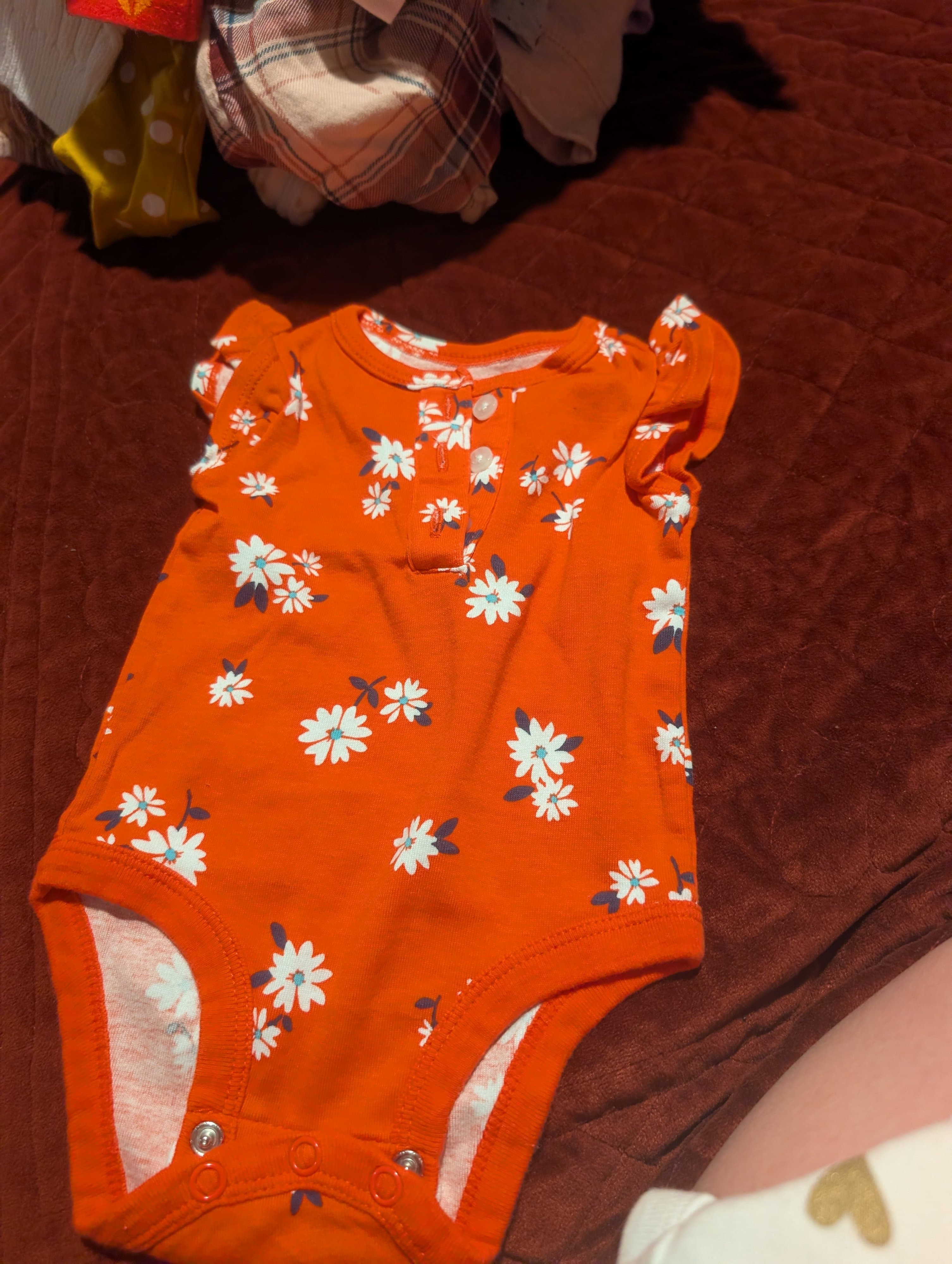 Carter's Baby Bodysuit 3M Floral Print Orange