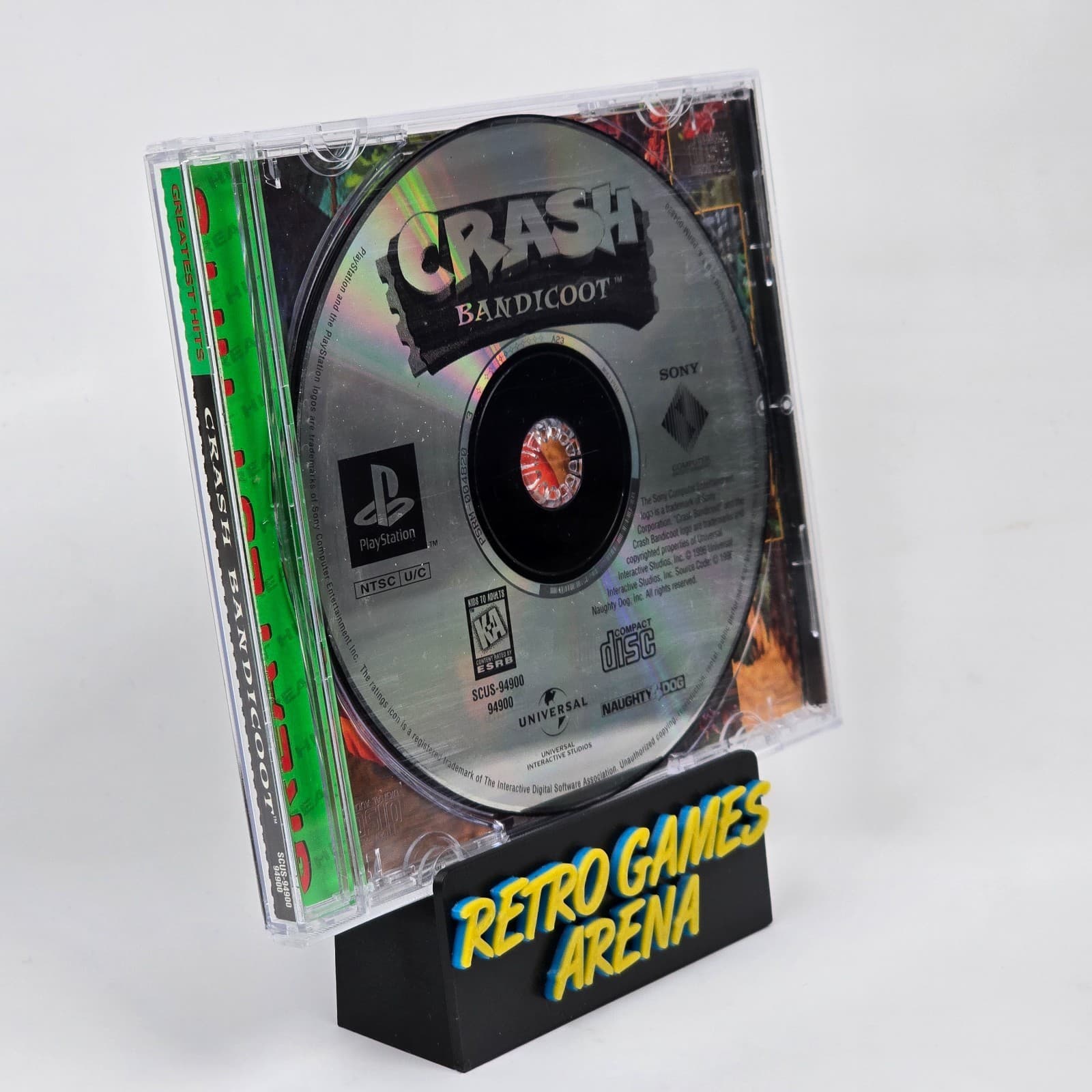 Crash Bandicoot (PlayStation 1 PS1) Greatest Hits Case & Disc