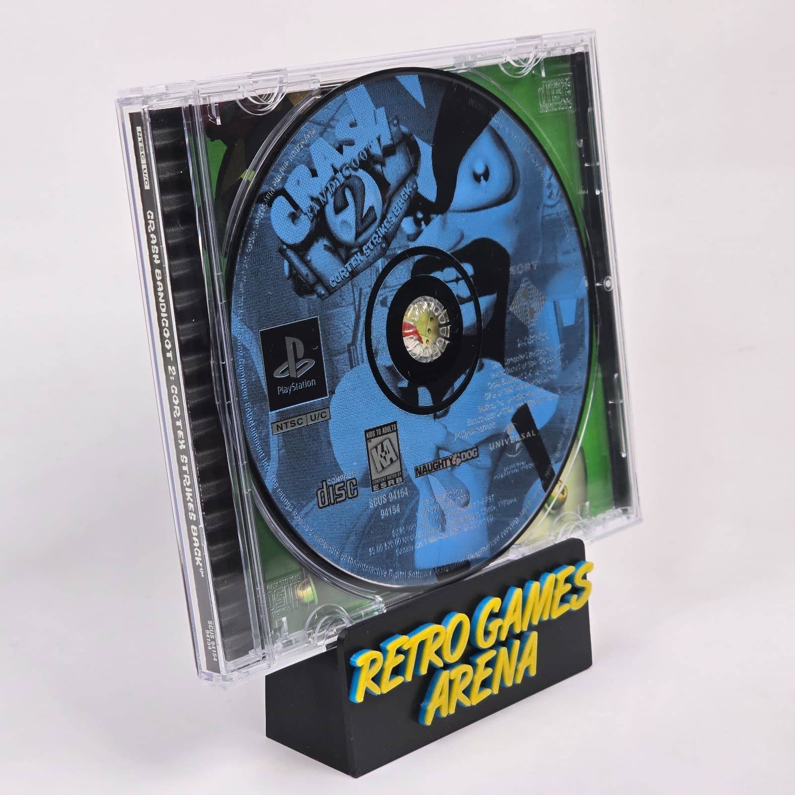 Crash Bandicoot 2: Cortex Strikes Back (PlayStation 1 PS1) Blk Lbl Case & Disc