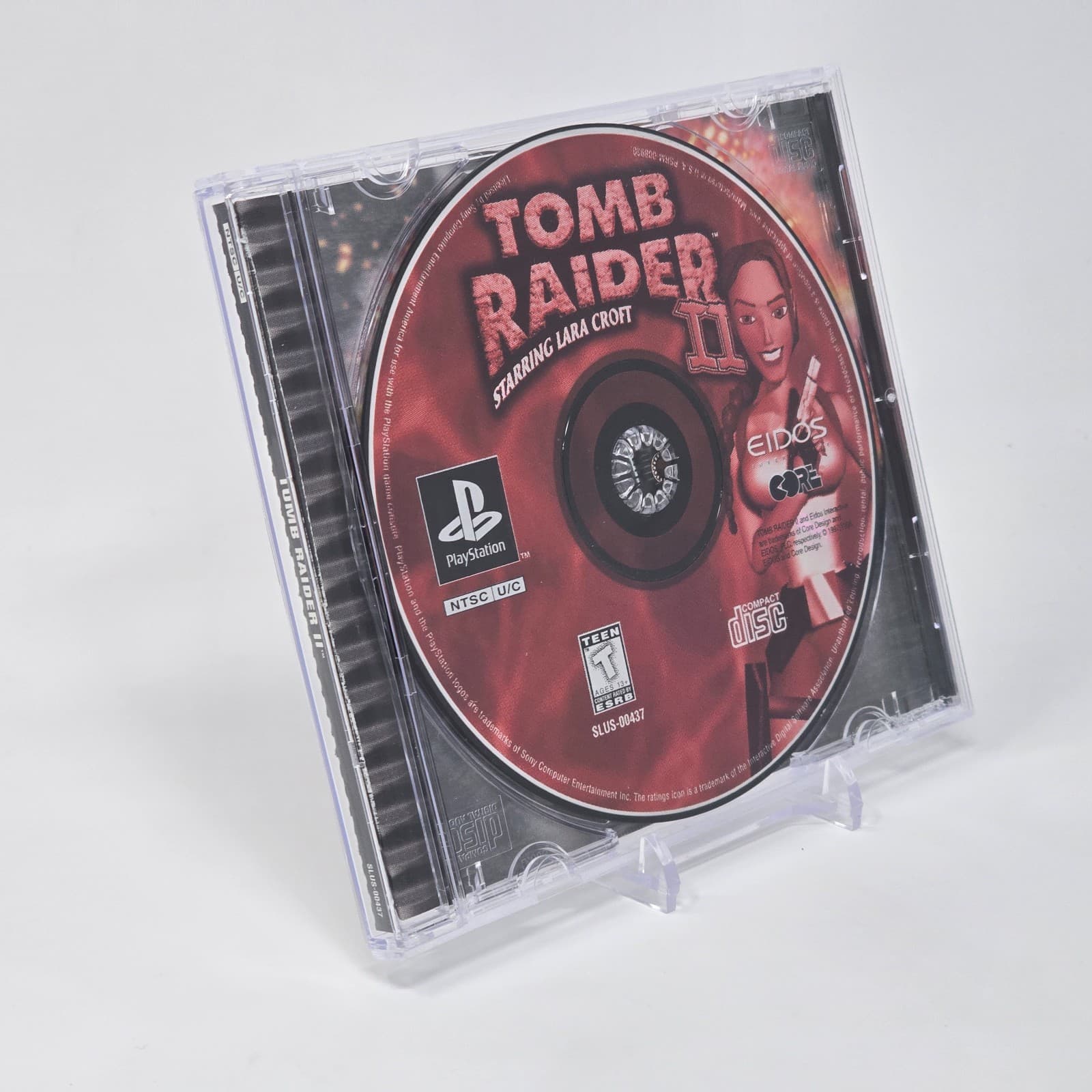 Tomb Raider II 2 (PlayStation 1 PS1) Black Label Case & Disc TESTED (No Book)