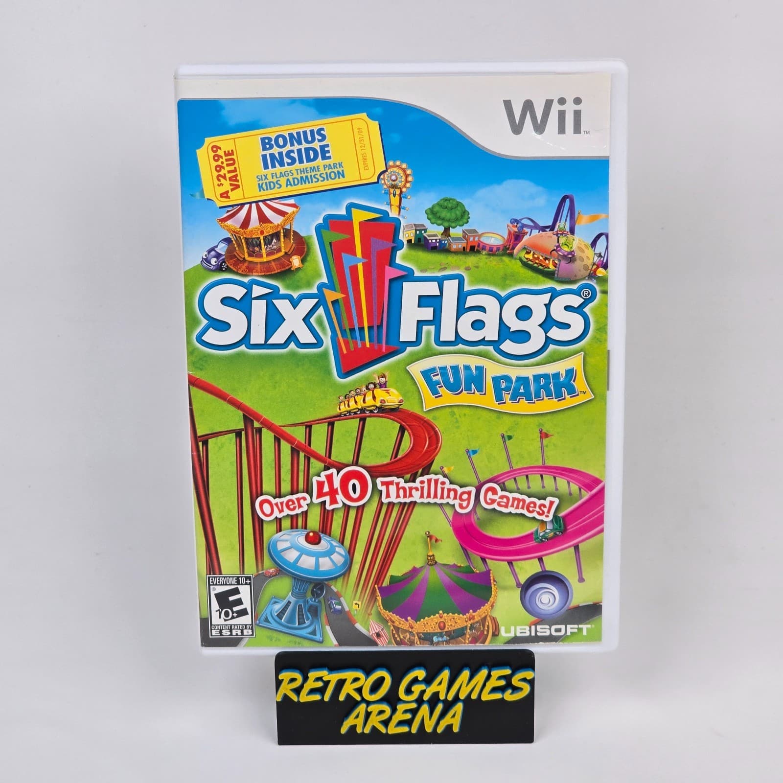Six Flags: Fun Park (Nintendo Wii) CIB COMPLETE & TESTED