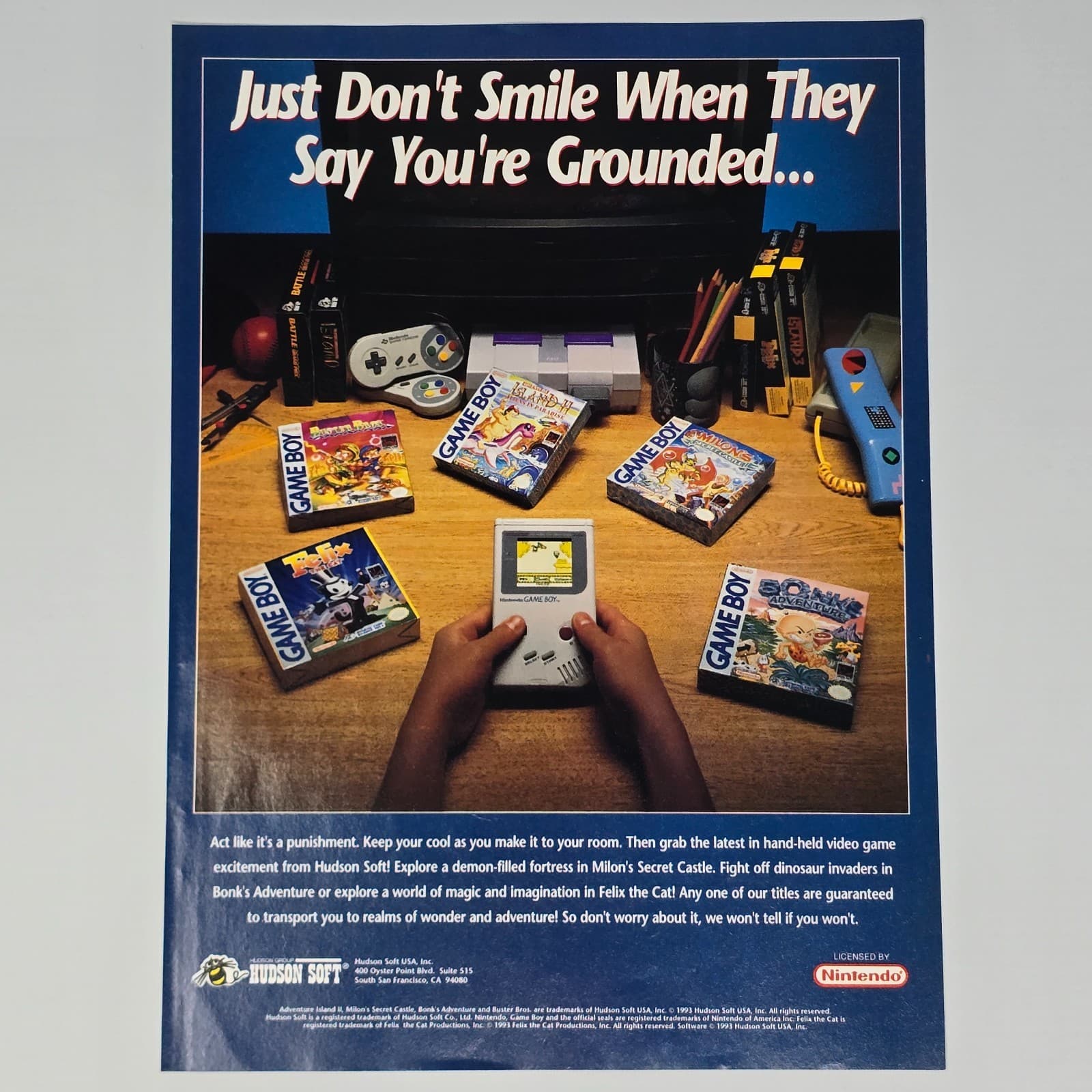 Game Boy Console Handheld You're Grounded Print Ad/Poster