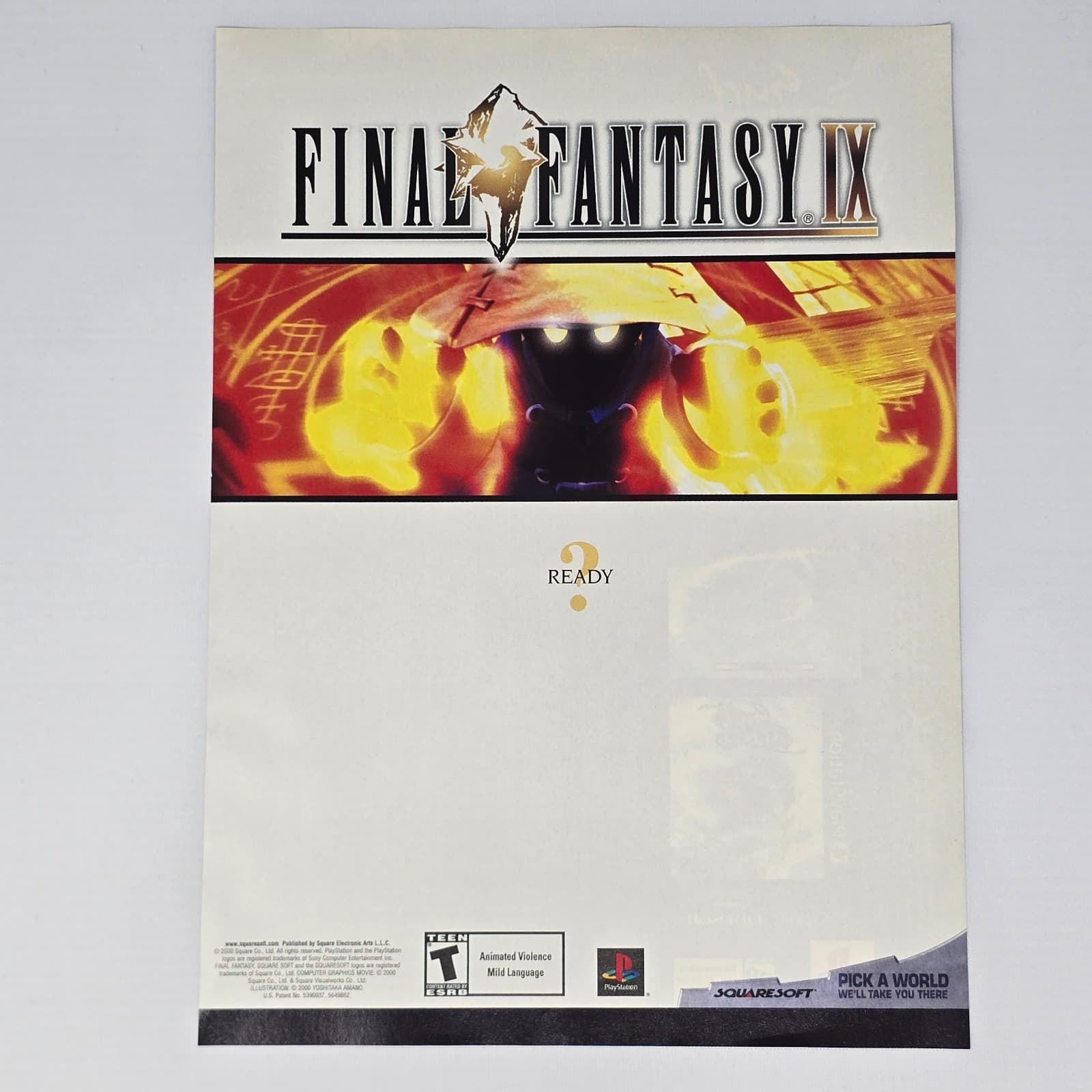 Final Fantasy IX PlayStation PS1 Ready? Print Ad/Poster