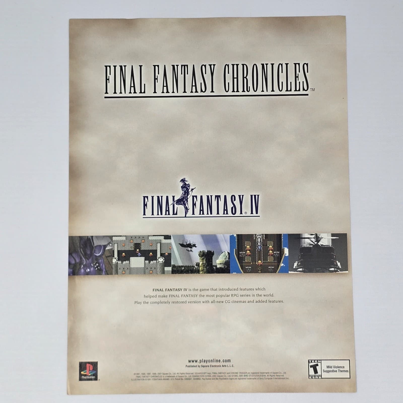 Final Fantasy IV PlayStation PS1 Chronicles Print Ad/Poster