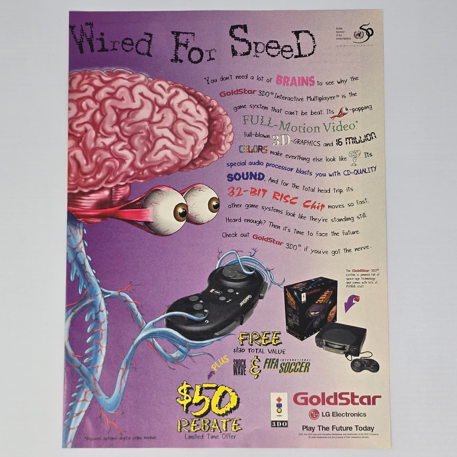 Goldstar Console Wired For Speed Print Ad/Poster