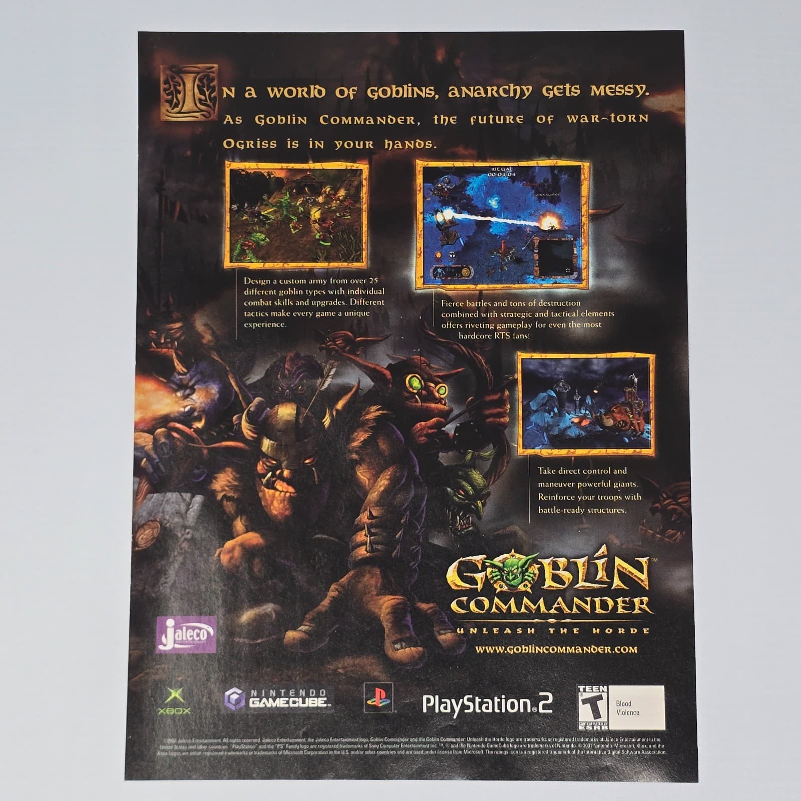 Goblin Commander Xbox GameCube PlayStation 2 PS2 Anarchy Print Ad/Poster