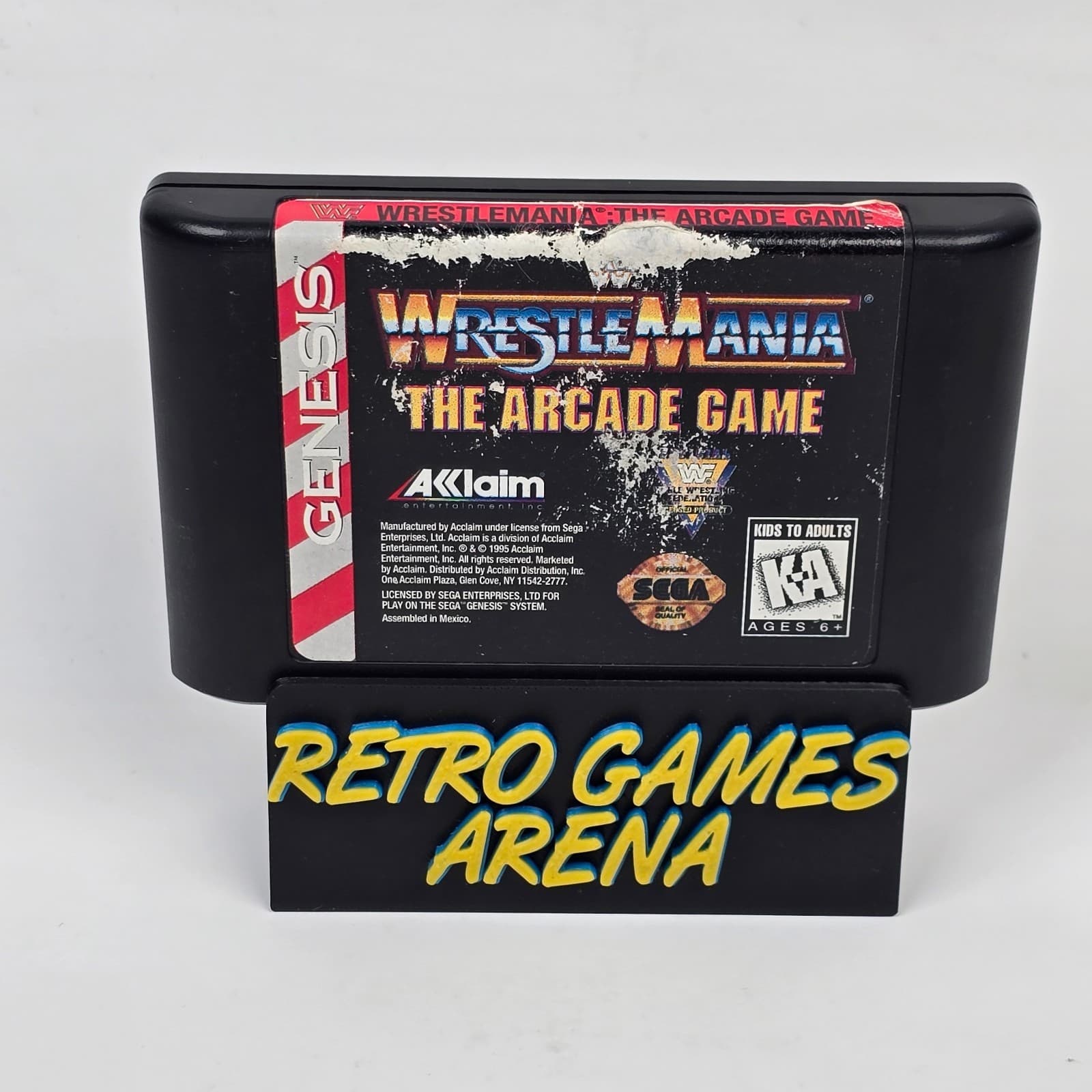 WWF Wrestlemania: The Arcade Game (Sega Genesis) Cartridge (Label Wear)