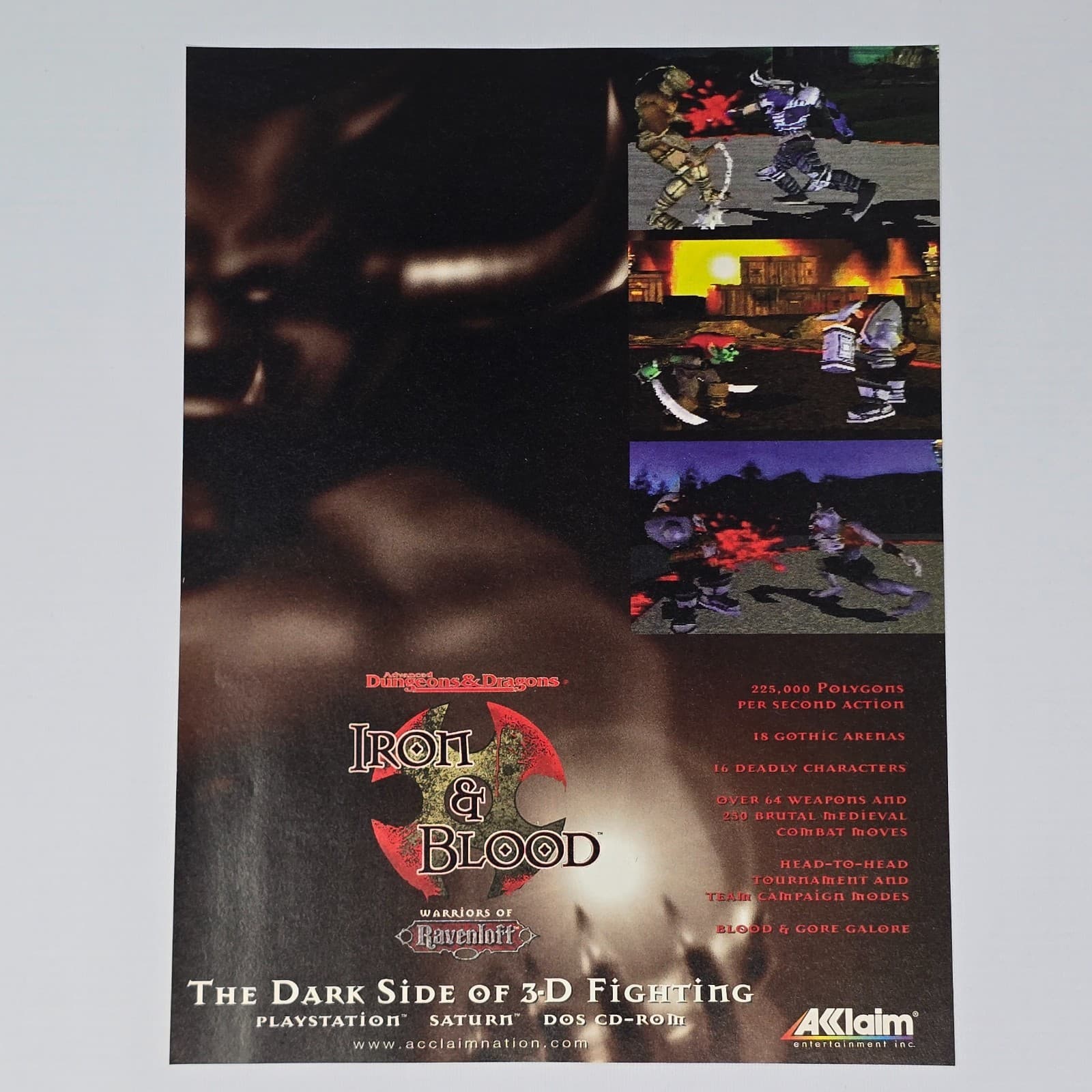 Iron & Blood PlayStation PS1 Saturn Gothic Print Ad/Poster
