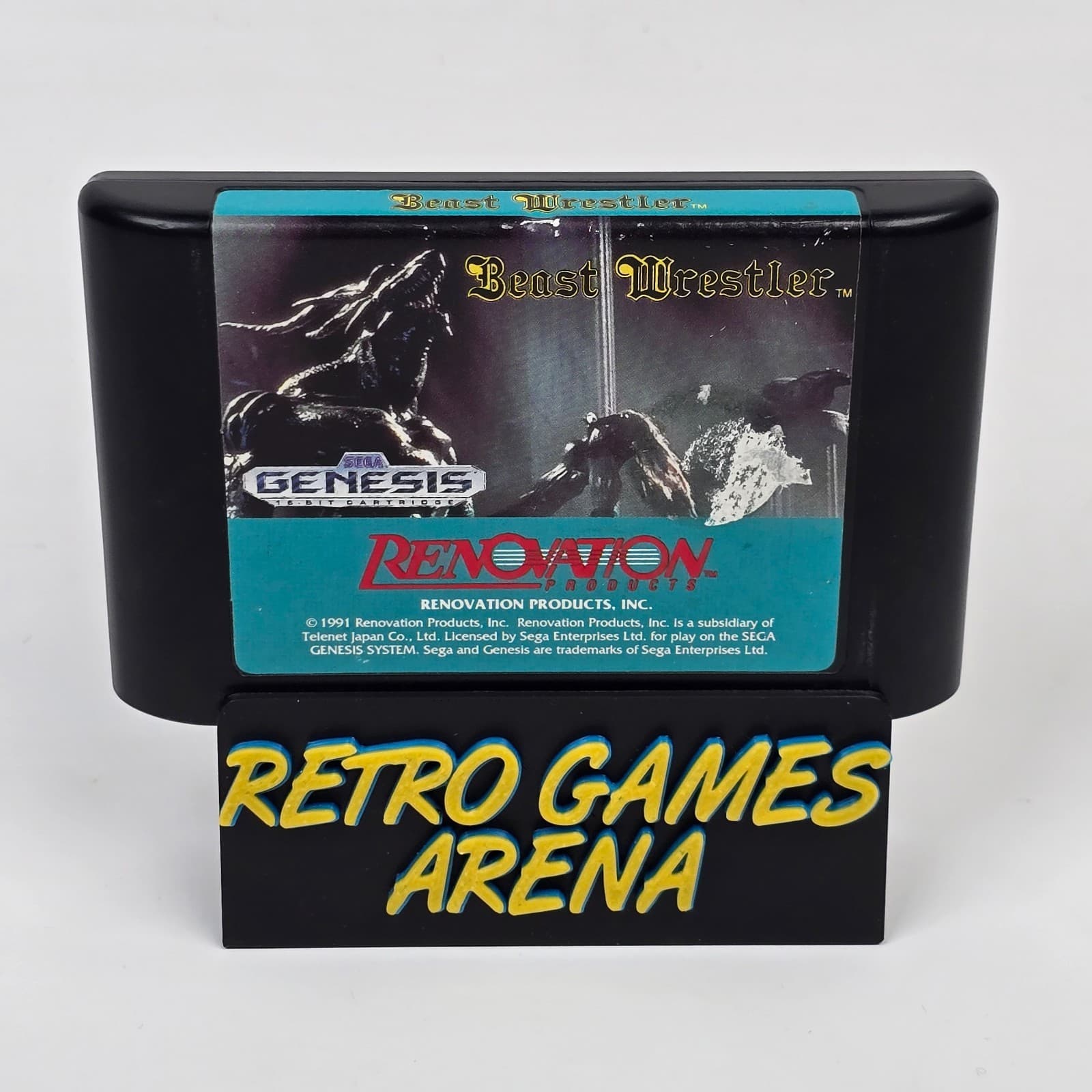 Beast Wrestler (Sega Genesis) Cartridge CLEANED & TESTED (Label Damage)