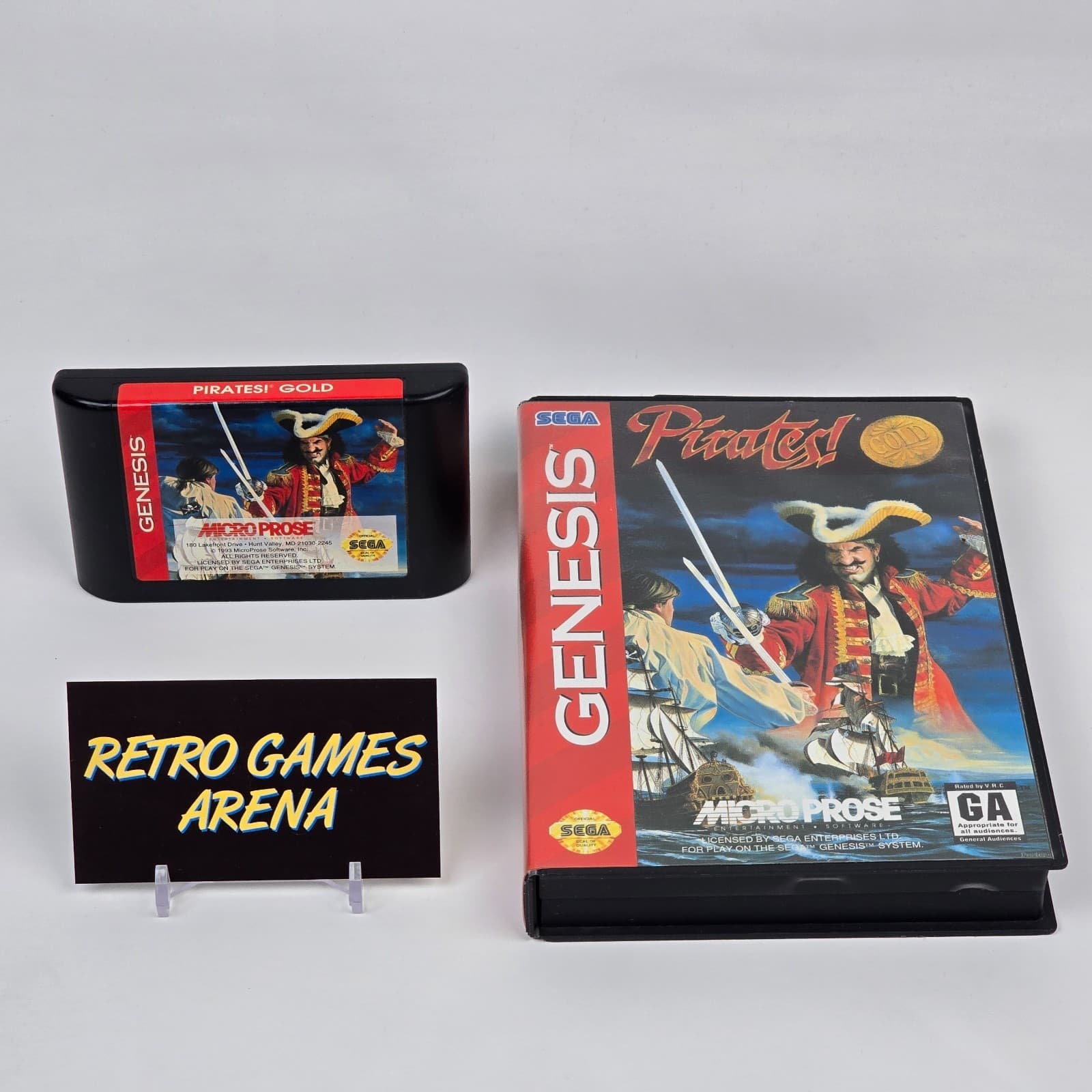 Pirates! Gold (Sega Genesis) Case & Cartridge TESTED