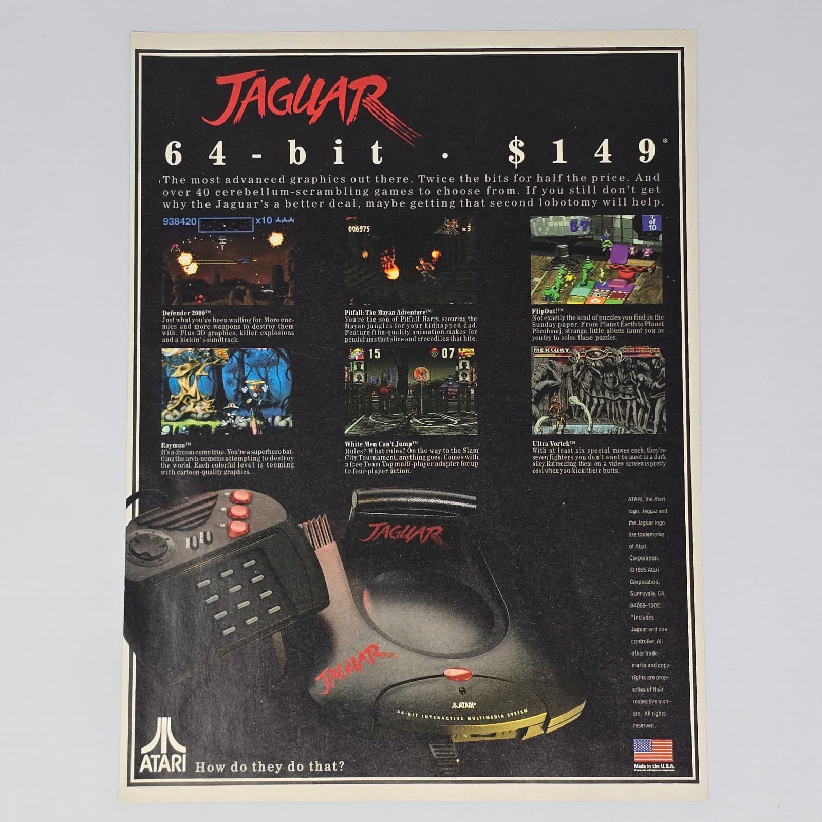 Jaguar Bit Console Graphics Print Ad/Poster