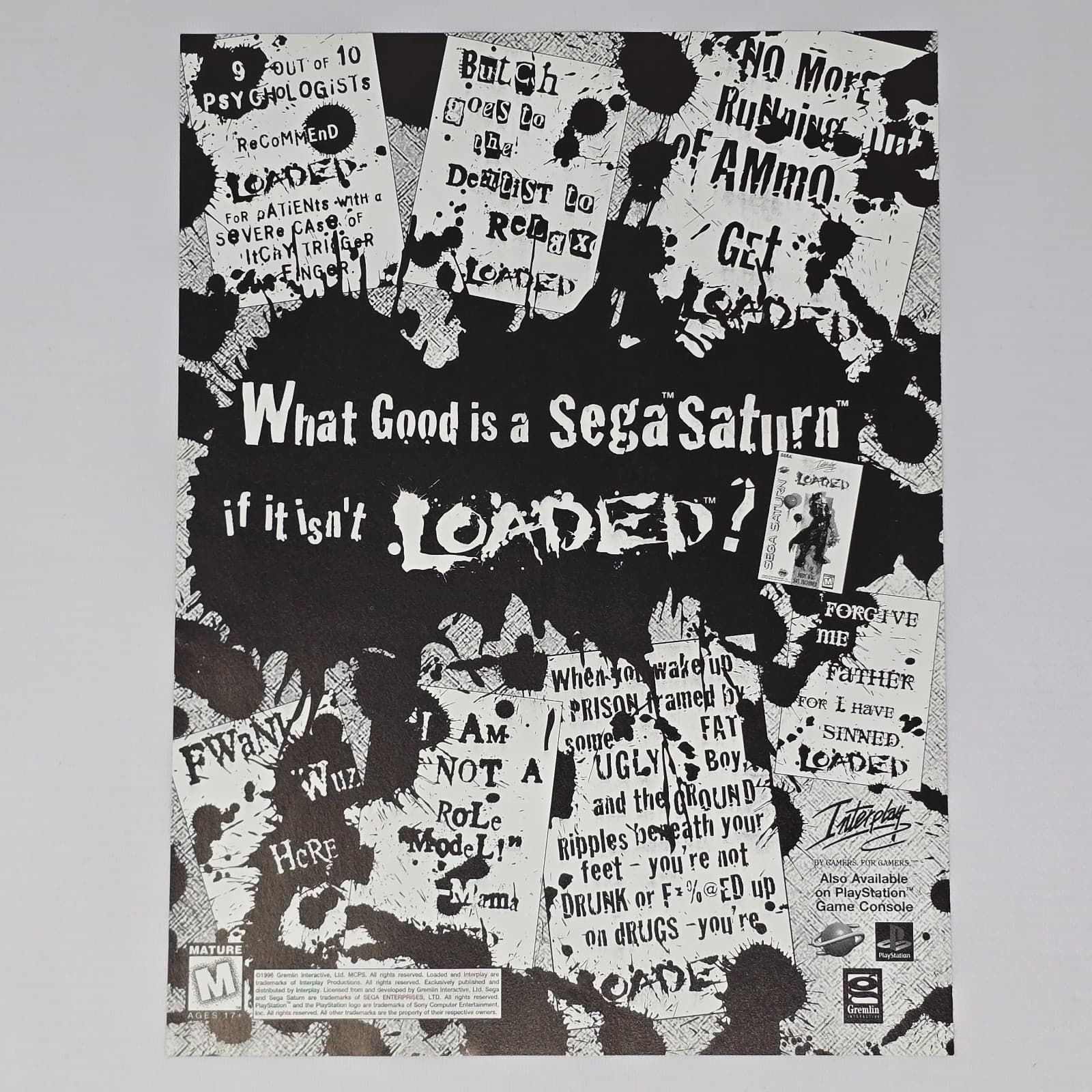 Loaded PlayStation PS1 Sega Saturn Role Model Print Ad/Poster