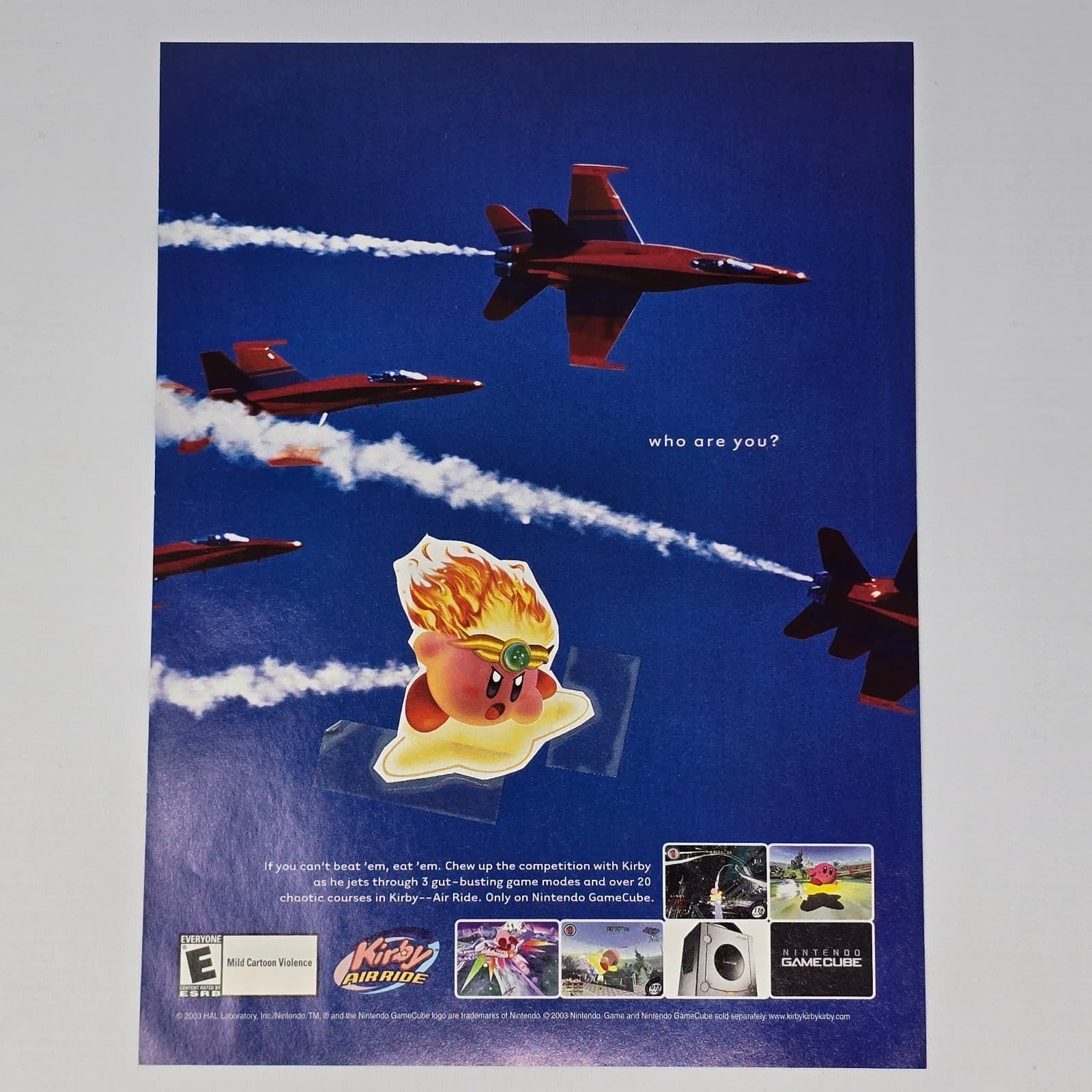 Kirby Air Ride Nintendo GameCube Who Are You Print Ad/Poster