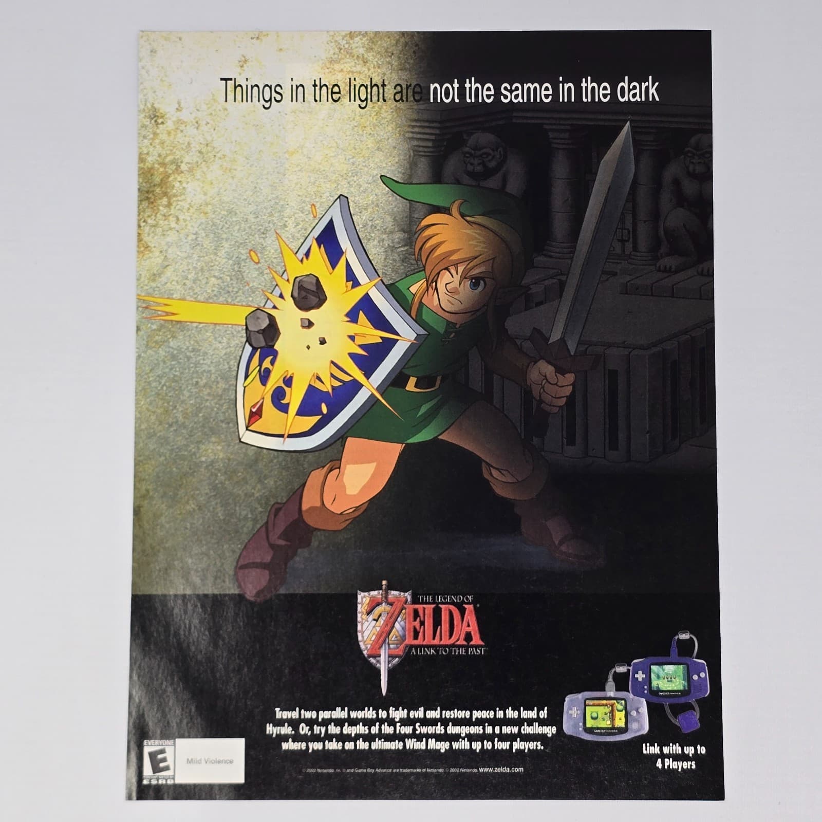 Legend Of Zelda link To The Past Game Boy Advance The Dark Print Ad/Poster